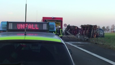 Schwerer Gefahrgutunfall auf der A7 bei Guxhagen