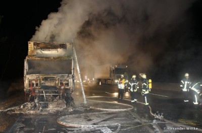 LKW-Brand auf der A7