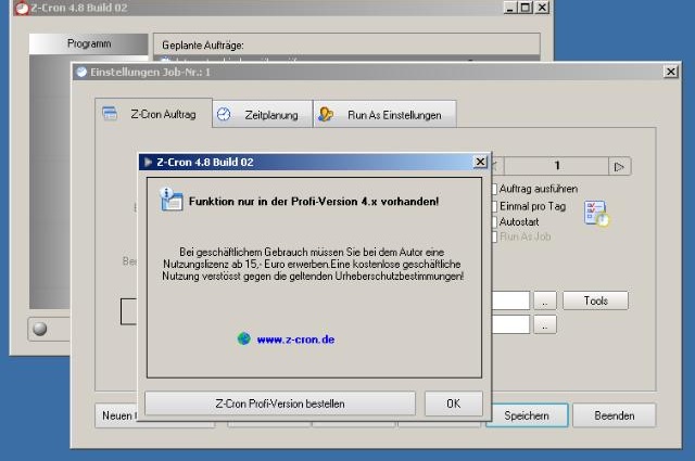 Z-Cron gute Software schlechter Service