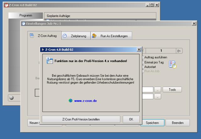 Z-Cron gute Software schlechter Service