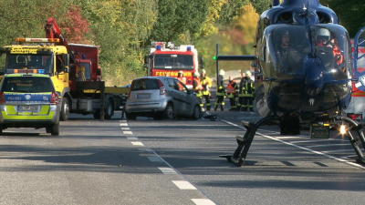 Frontalzusammenstoß auf der B7 Höhe Oberkaufungen