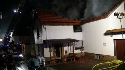 Dachstuhlbrand in Bad Wildungen