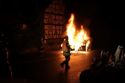 VW-Touran im Vollbrand