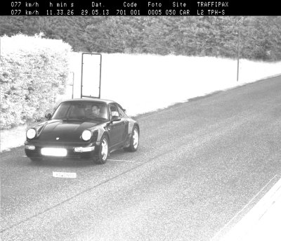 Mit geklautem Porsche in Radarfalle