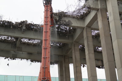 A7 Baustelle – Abriss der Helterbachtalbrücke