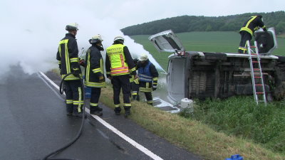 Transporter mit Flüssigsauerstoff verunglückt