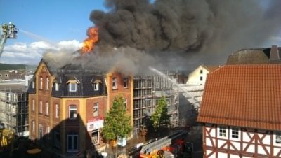 Dachstuhlbrand – Großeinsatz in Bebra