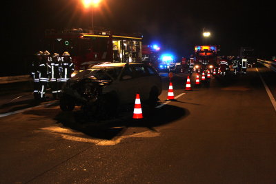 A5: Erneut Unfall bei Fernwald – Fahrer schwer verletzt