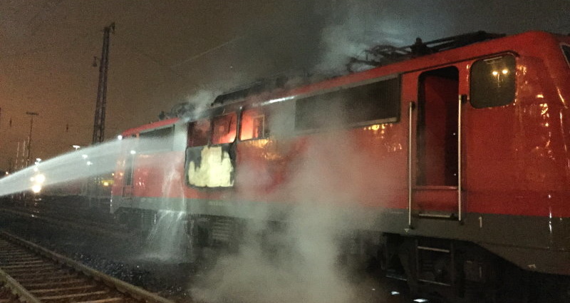 Gallusviertel: E-Lok brannte auf Abstellgleis