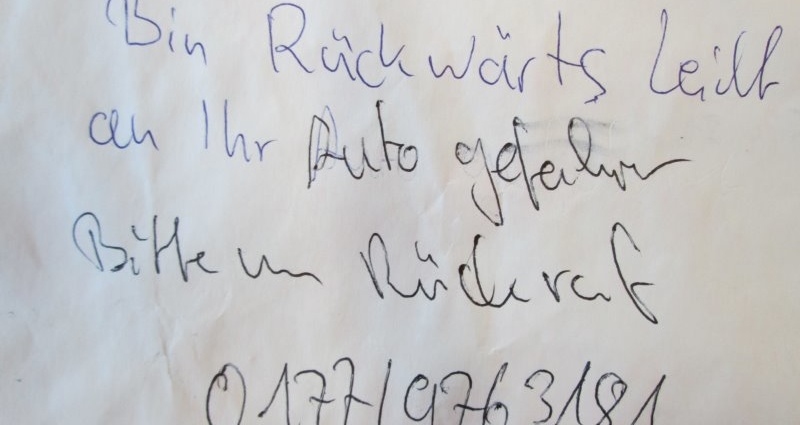 Unfallflucht? – Unfallverursacher hinterlässt falsche Handynummer