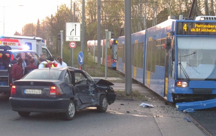 Unfall mit Strassenbahn in Kassel