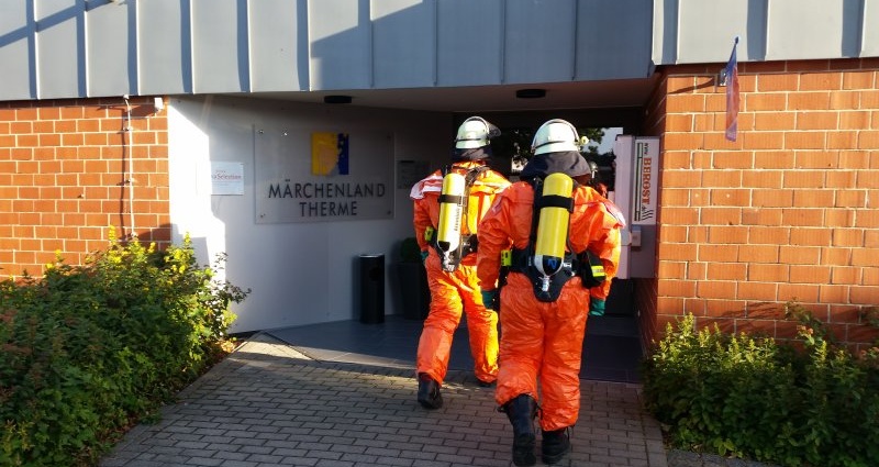Gefahrgutübung in Märchenlandtherme Breuna