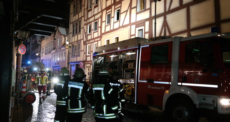 Brand in der Altstadt von Hann. Münden