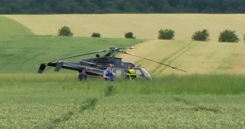 Hubschrauber bei Hofgeismar notgelandet