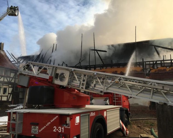 Großbrand in Waldeck Frankenberg