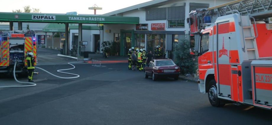 Brand an Tankstelle in Kassel