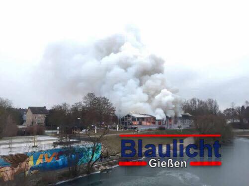 Großbrand in Gießen – Restaurant in Flammen