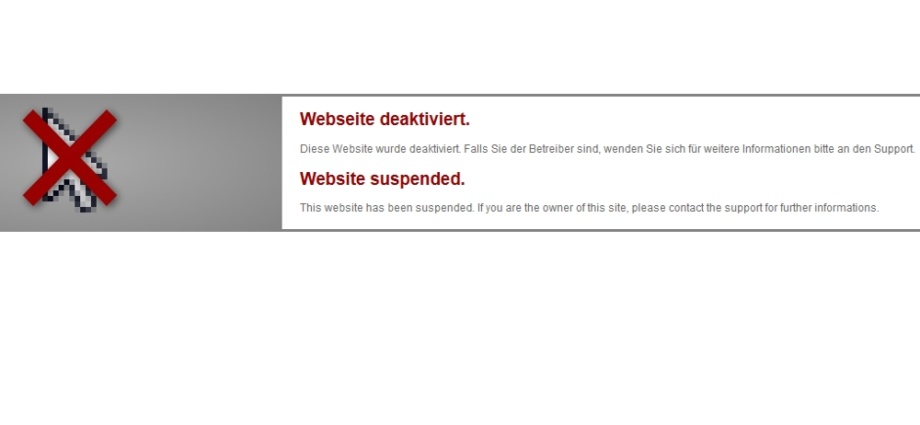 Webseiten abgeschaltet