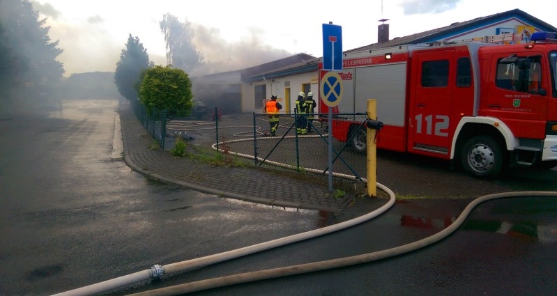 Brand einer Lackiererei in Osthessen