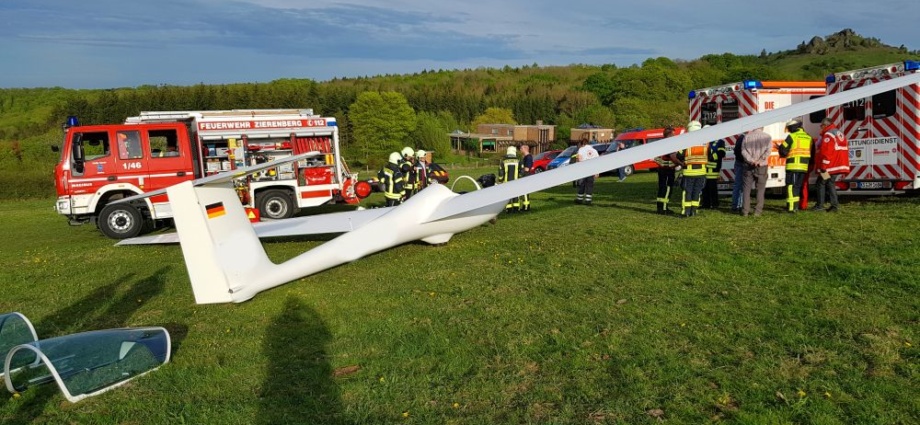 Startunterbrechung: Flugunfall auf dem Dörnberg – Zwei Verletzte (Video)