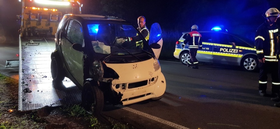 Reh auf B252 – Fahrer nach Auffahrunfall schwer verletzt