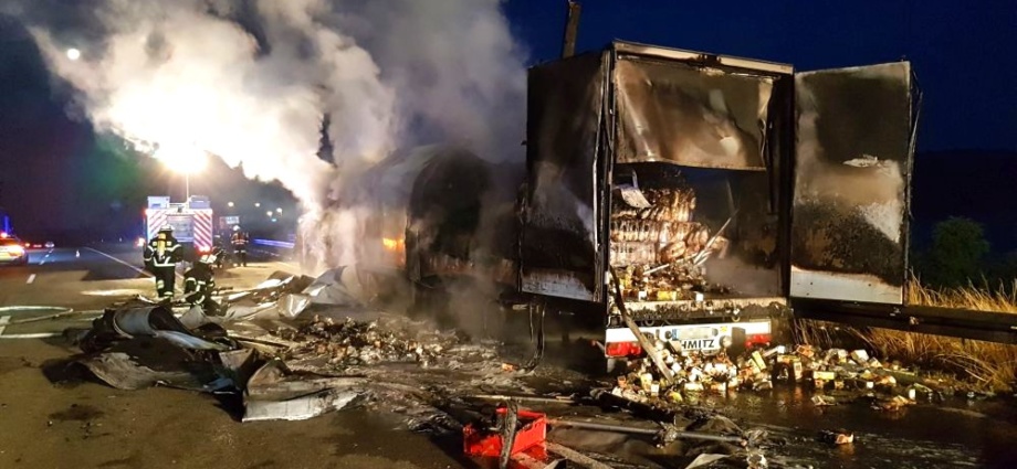 Rastanlage Hasselberg: Saft-LKW brannte auf A7 (Video)