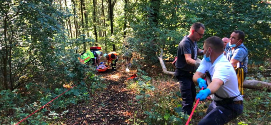 Schwierige Rettung aus Wald bei Gudensberg