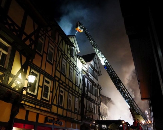 Großbrand in der Altstadt von Hann. Münden