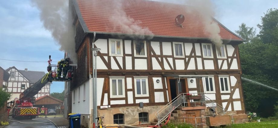 Fachwerkhaus nach Brand in Elnrode unbewohnbar