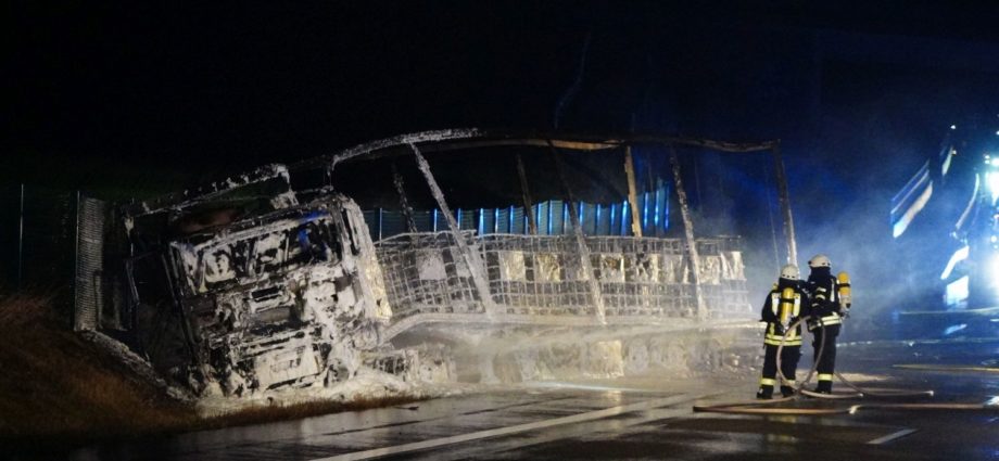 Gefahrgut LKW brannte auf A7 bei Melsungen – 150 Einsatzkräfte im Einsatz (VIDEO)