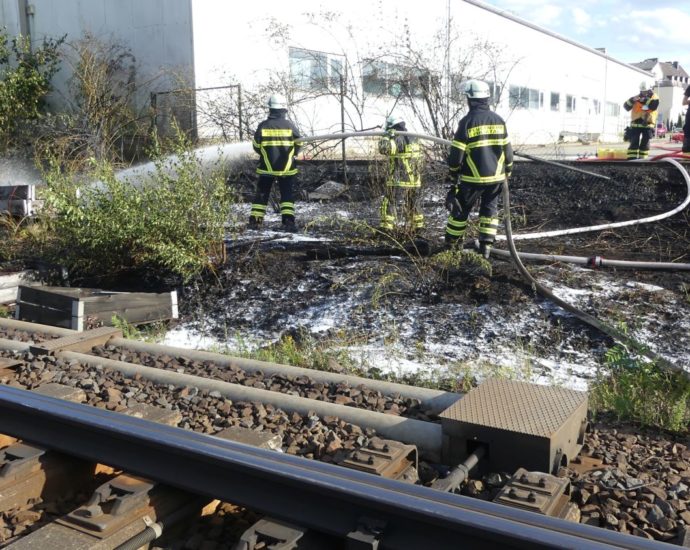 Defekte Zugbremse? – Böschungsbrand an Bahnstrecke in Fuldatal