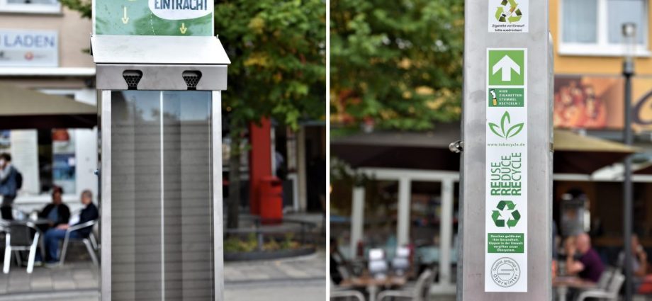 Neue Recycling-Behälter für Zigarettenkippen in Hanau