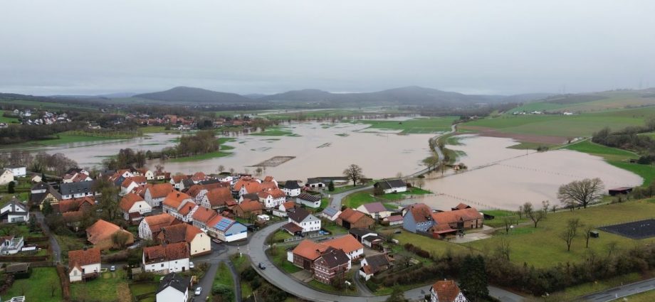 Drohnenbilder zeigen Hochwasserausmaß in Trendelburg